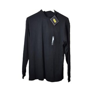 Roundtree & Yorke Sweater Mens Large Black Silky‎ Finish Collection Long Sleeve